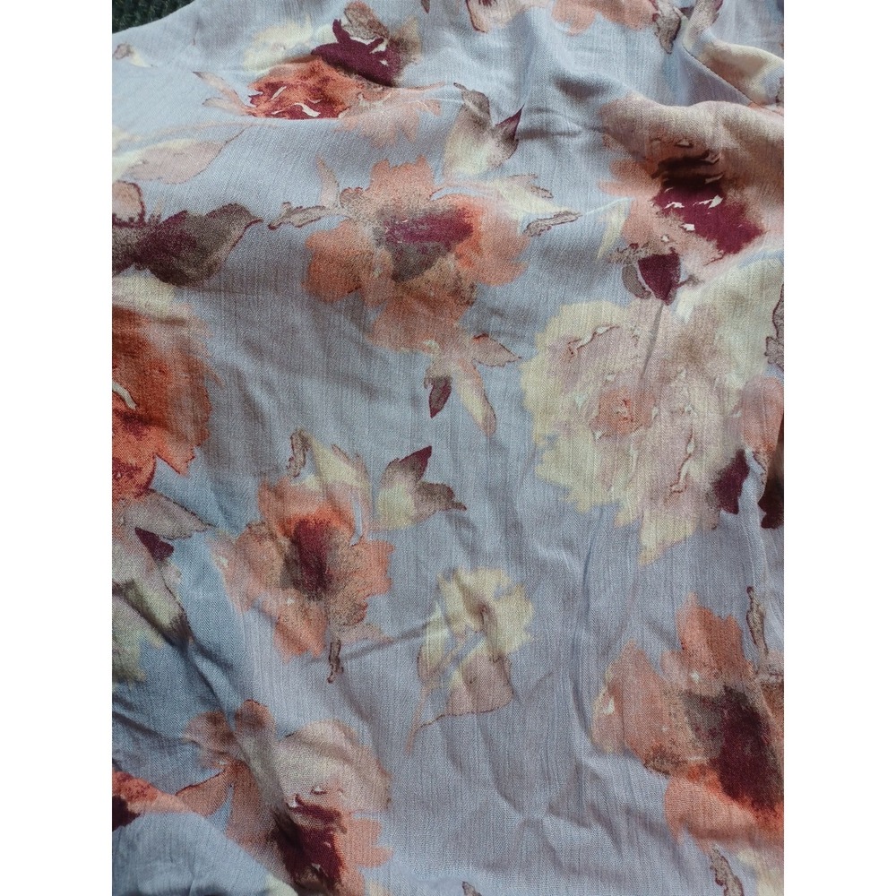NWT Doe & Rae Women's  Floral Tie Front Balloon Sleeve Front‎ Tie Blouse - LARGE